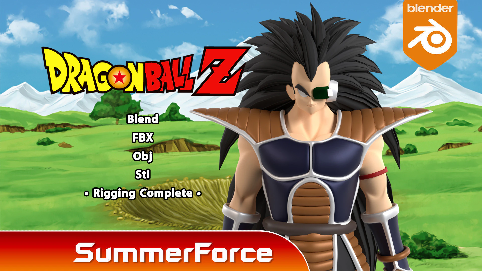 Raditz - Dragonball 3D Model .c4d .max .obj .3ds .fbx .stl .blend 