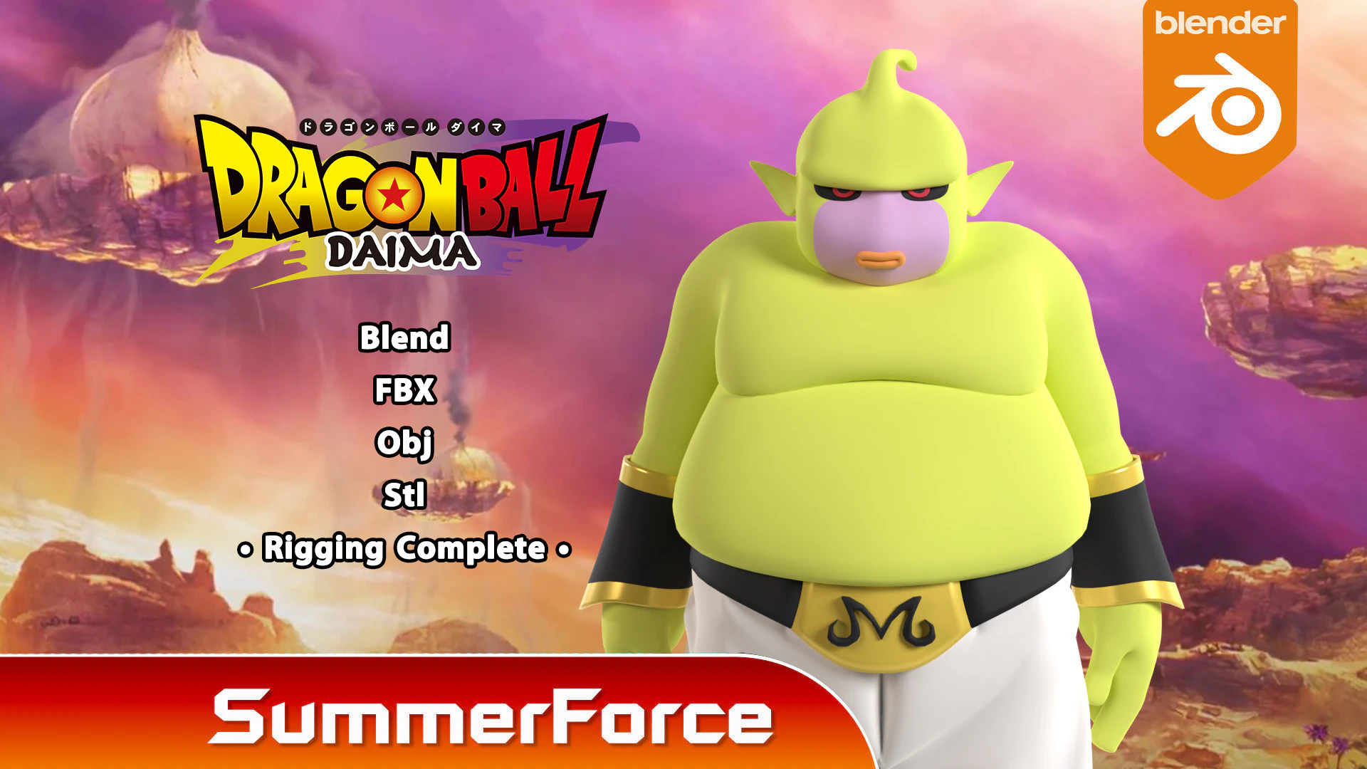 Majin Duu - Dragonball Daima 3D Model .c4d .max .obj .3ds .fbx .stl .blend 