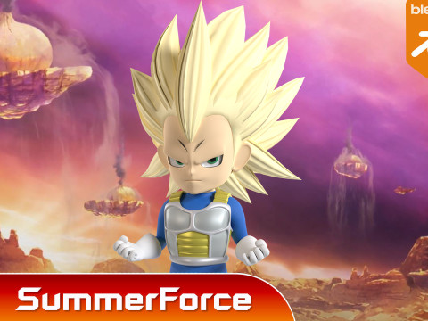 Vegeta Mini Super Saiyan 3 - Dragonball Daima 3D 模型