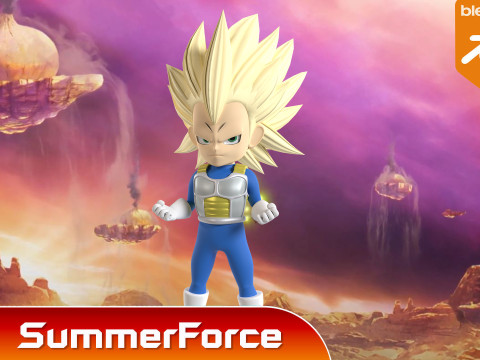 Vegeta Mini Super Saiyan 3 - Dragonball Daima 3D 模型