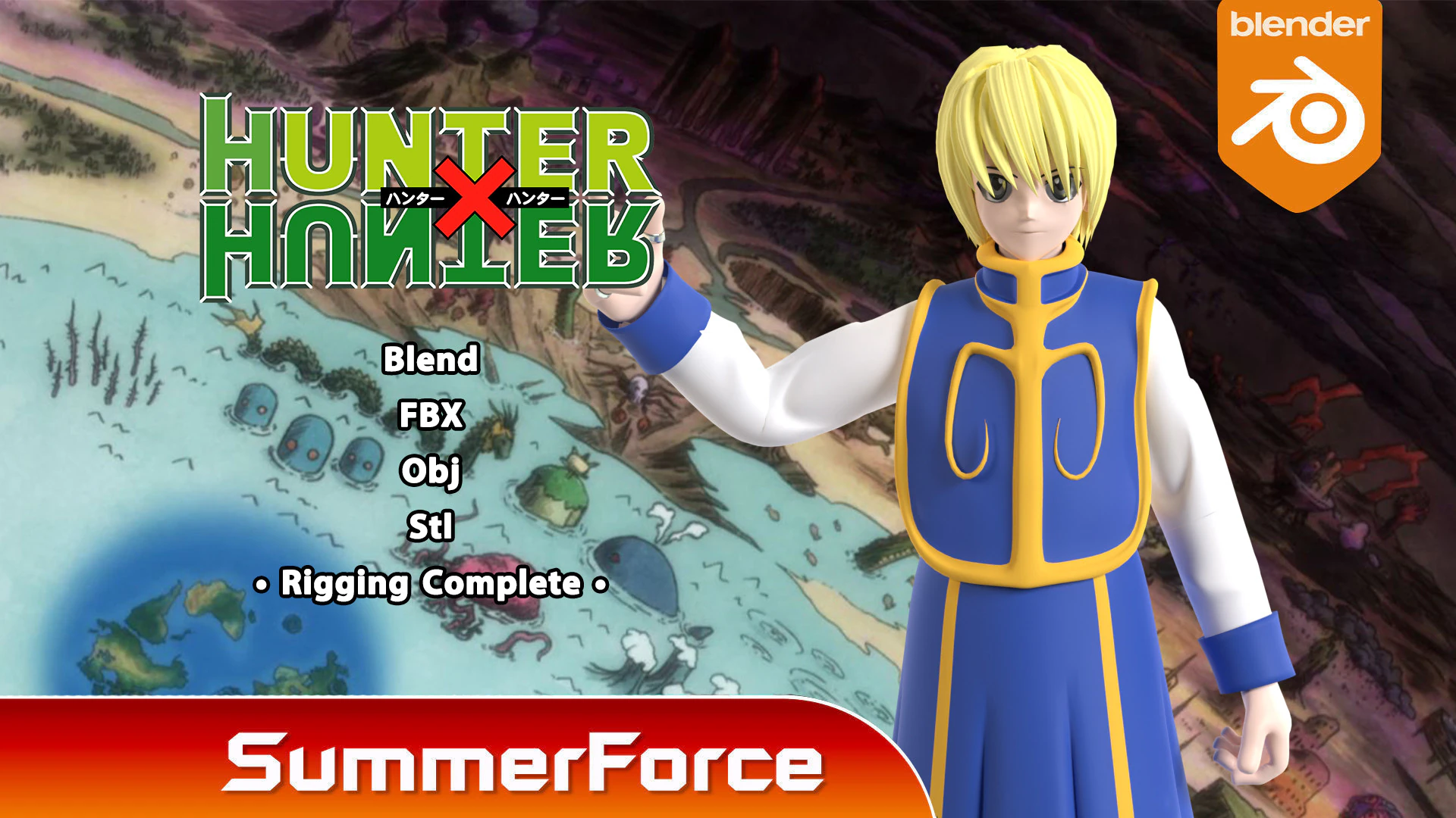 Kurapika - Hunter x Hunter 3D Model .c4d .max .obj .3ds .fbx .stl .blend 