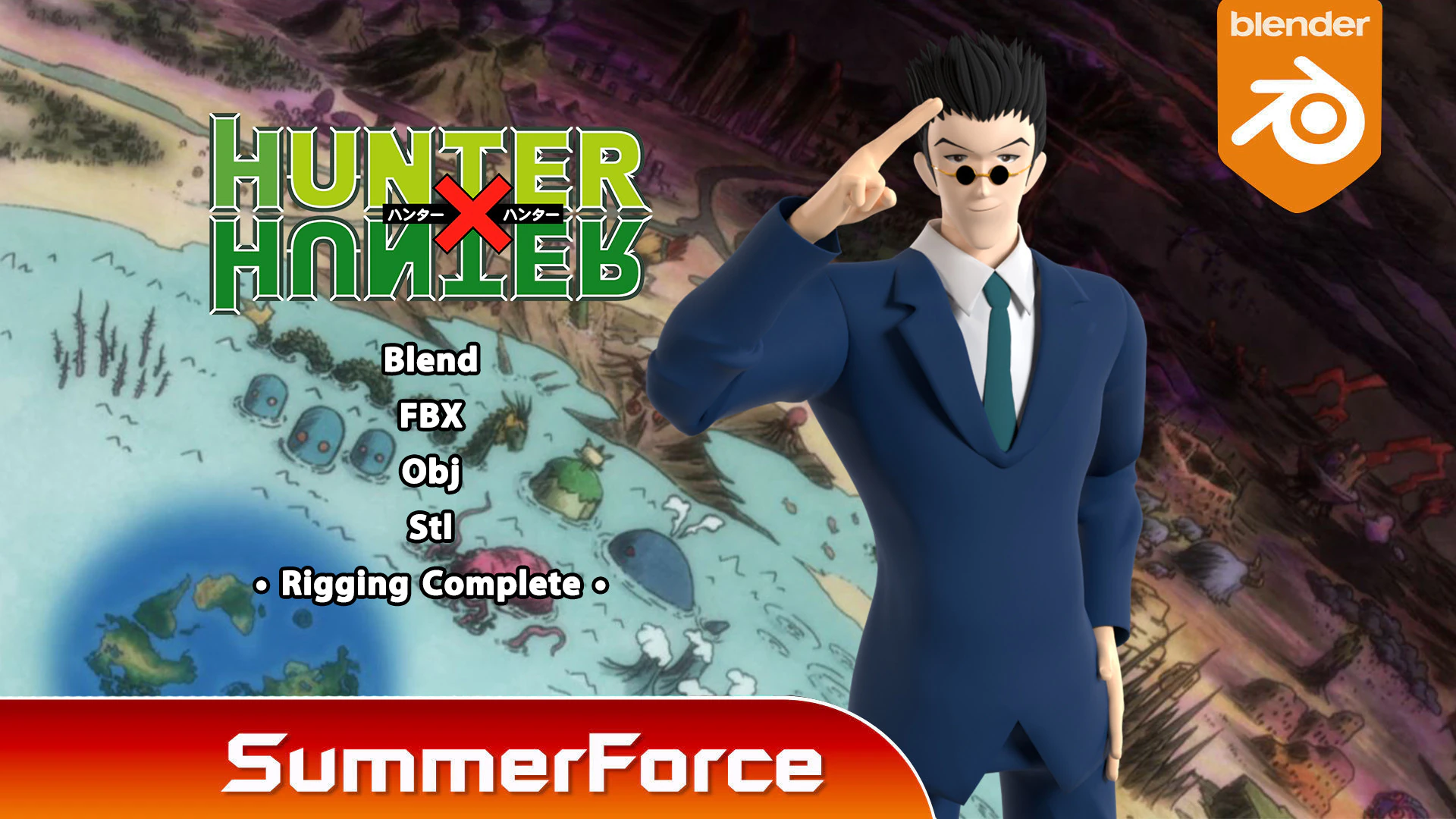 Leorio Paradinight - Hunter x Hunter 3D Model .c4d .max .obj .3ds .fbx .stl .blend