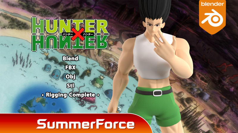 Gon Freecss - Hunter x Hunter 3D Model .c4d .max .obj .3ds .fbx .stl .blend