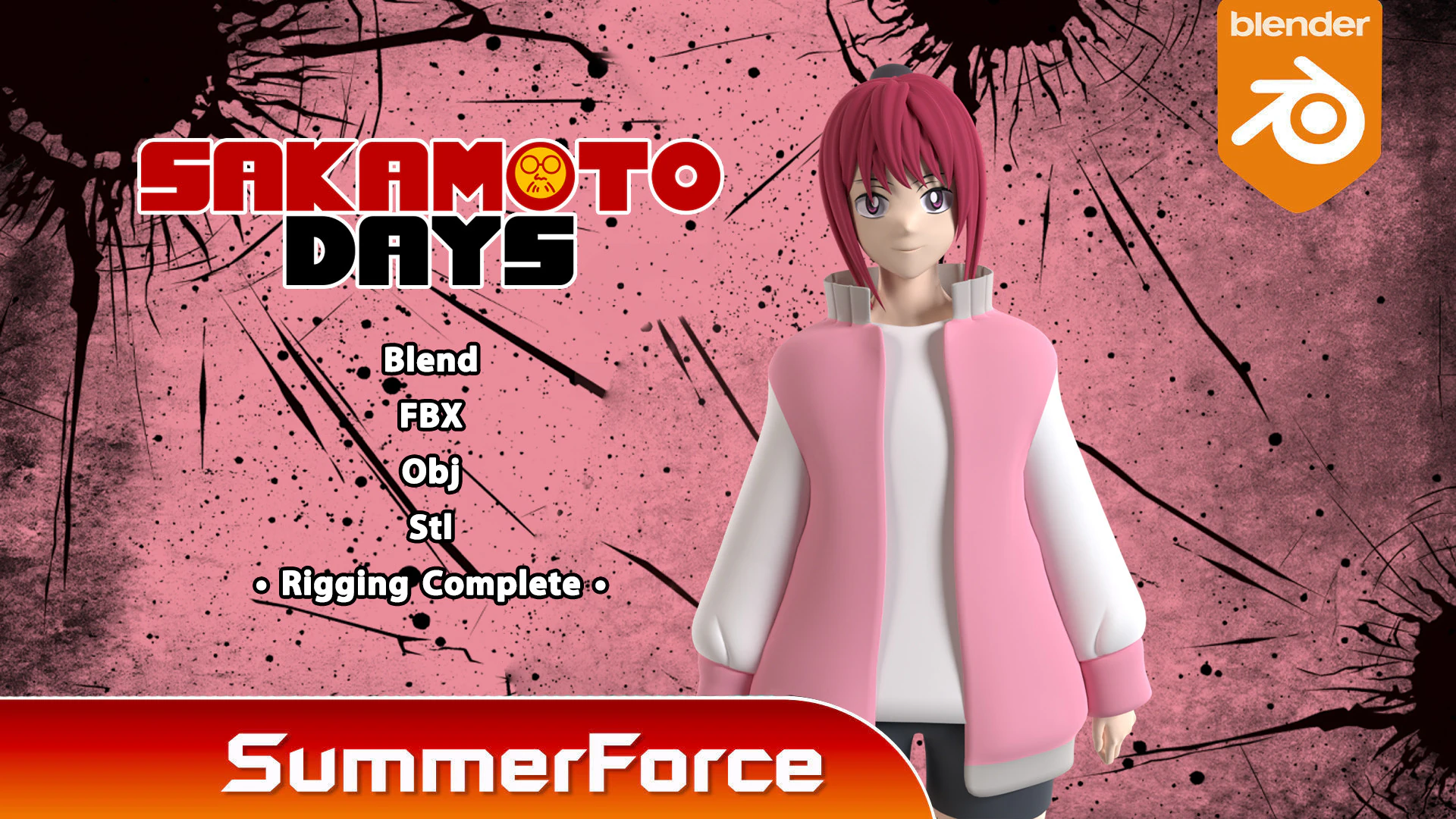Lu Shaotang - D&iacute;as de Sakamoto Modelo 3D .c4d .max .obj .3ds .fbx .stl .blend 