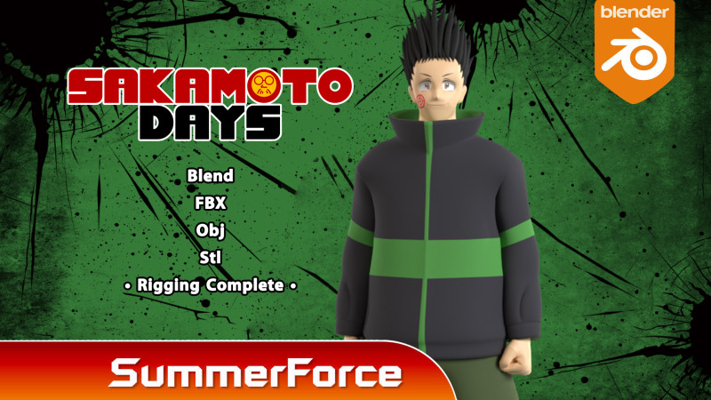 Heisuke Mashimo - Sakamoto Days Model 3D .c4d .max .obj .3ds .fbx .stl .blend