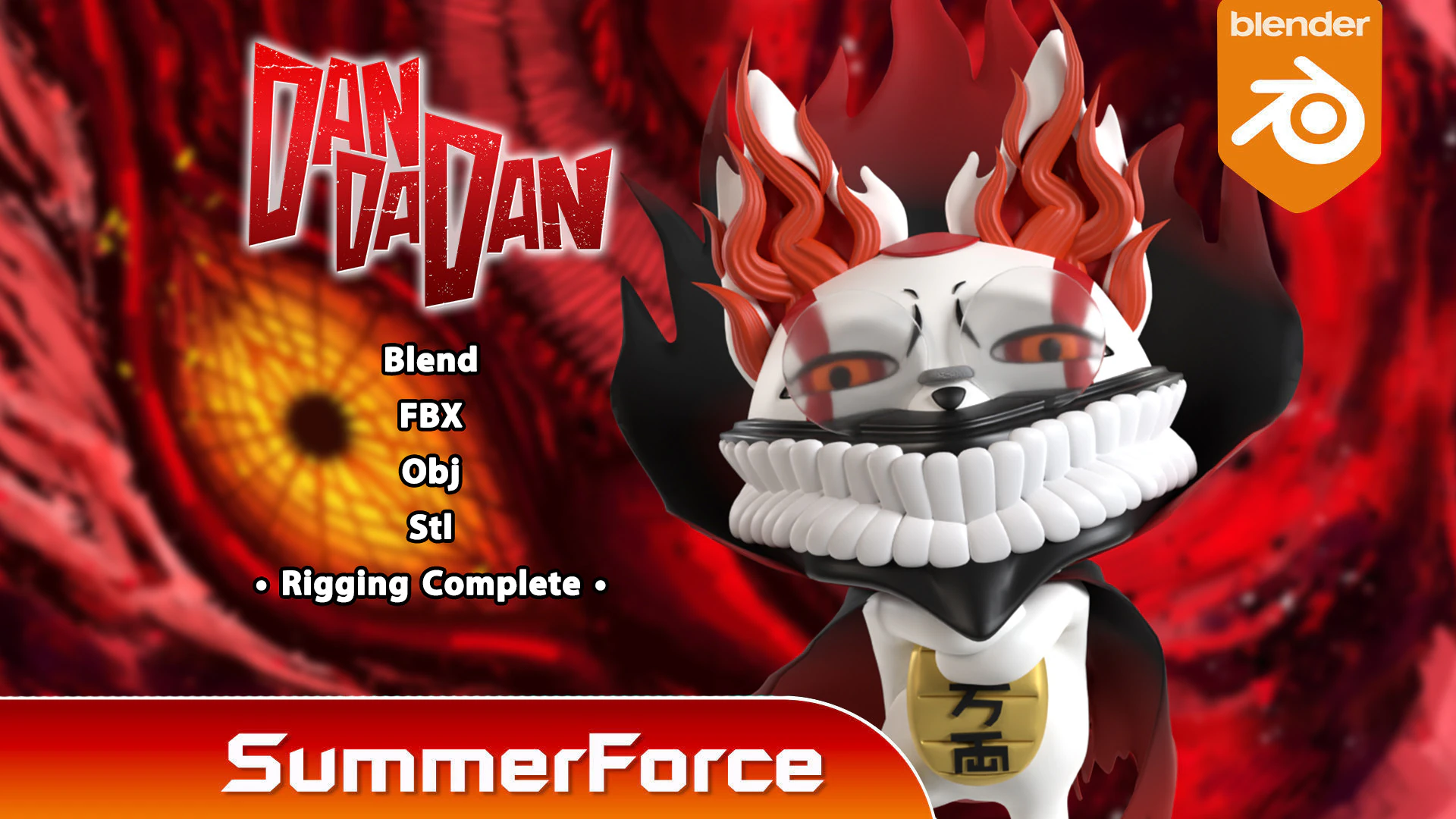 Turbo Granny Yokai Form - Dandadan 3D Model .c4d .max .obj .3ds .fbx .stl .blend 
