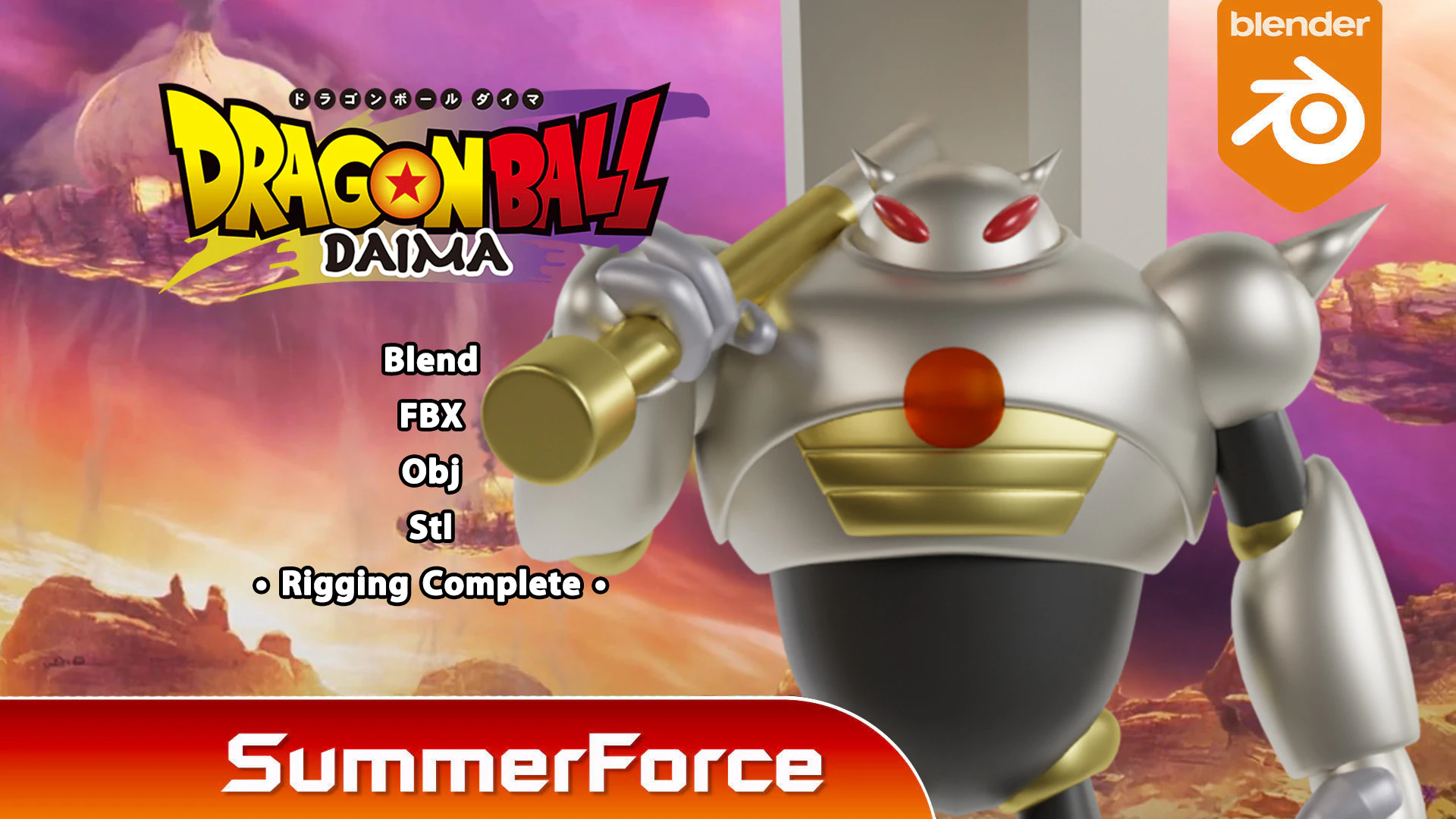 Tamagami Number Three - Dragonball Daima 3D Model .c4d .max .obj .3ds .fbx .stl .blend