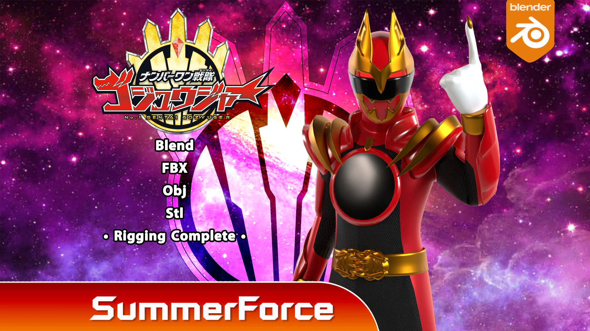 GozyuWolf - No1 Sentai Gozyuger 3D Model .c4d .max .obj .3ds .fbx .stl .blend
