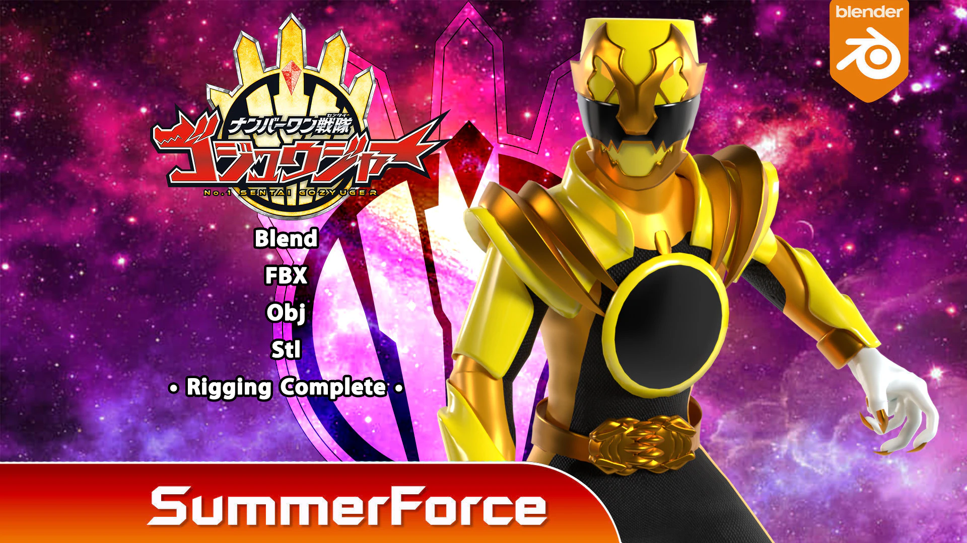 GozyuTyranno - No1 Sentai Gozyuger 3D Model .c4d .max .obj .3ds .fbx .stl .blend