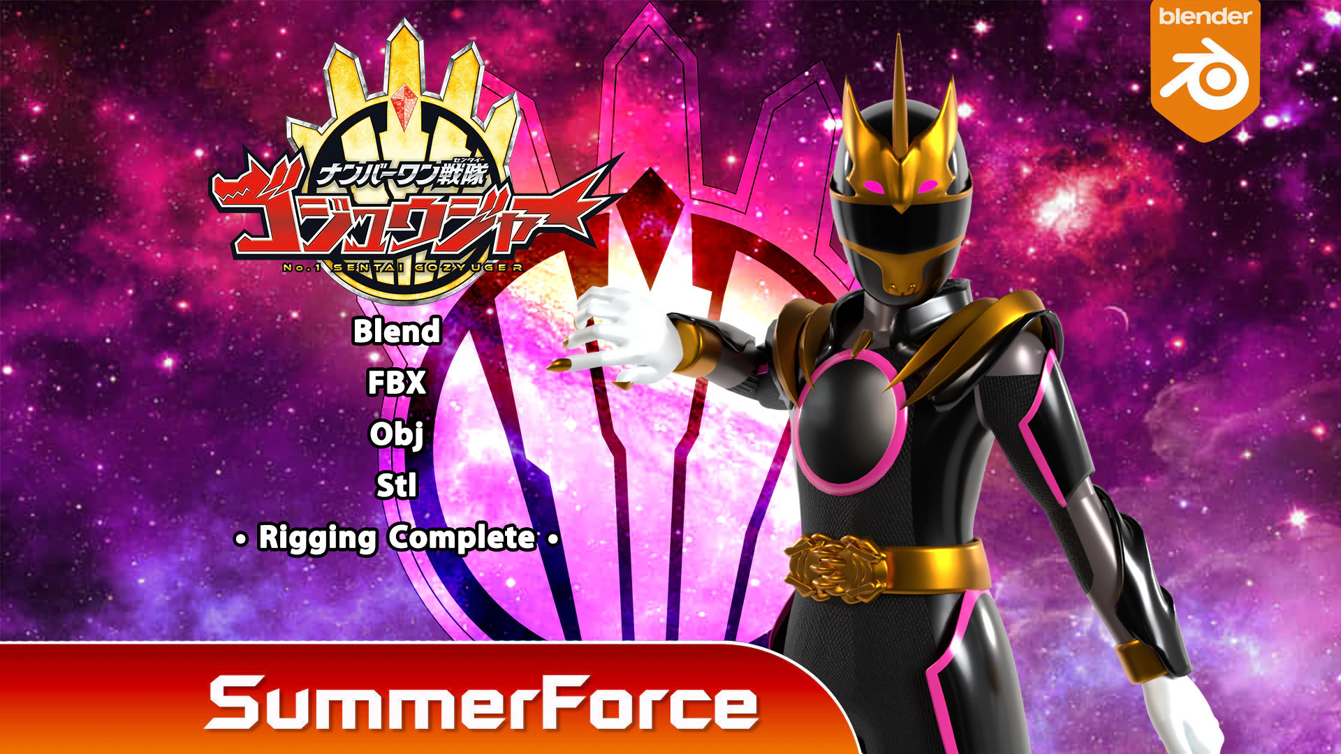 GozyuUnicorn - No1 Sentai Gozyuger 3D Model .c4d .max .obj .3ds .fbx .stl .blend 