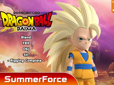 Goku Super Saiyan 3 - Dragonball Daima 3D Model