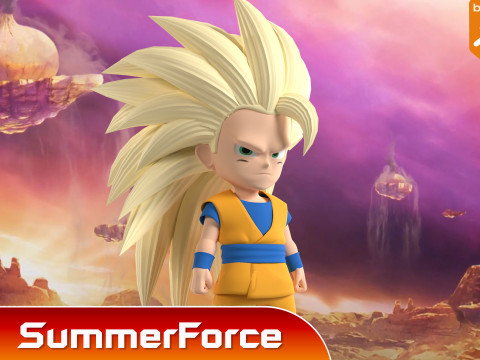 Goku Super Saiyan 3 - Dragonball Daima Modèle 3D