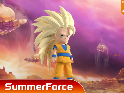 Goku Super Saiyan 3 - Dragonball Daima Modèle 3D