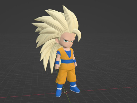 Goku Super Saiyan 3 - Dragonball Daima Modèle 3D
