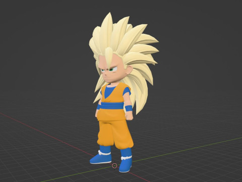Goku Super Saiyan 3 - Dragonball Daima Modèle 3D