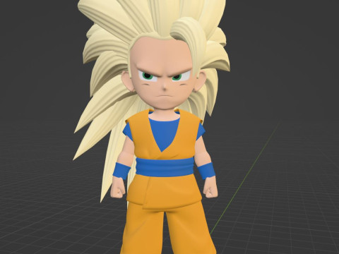 Goku Super Saiyan 3 - Dragonball Daima Modèle 3D
