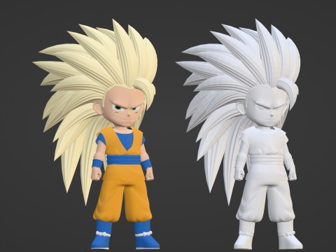 Goku Super Saiyan 3 - Dragonball Daima Modèle 3D