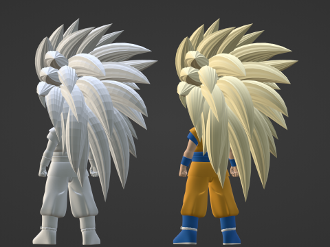 Goku Super Saiyan 3 - Dragonball Daima Modèle 3D