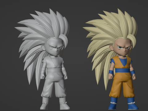 Goku Super Saiyan 3 - Dragonball Daima Modèle 3D