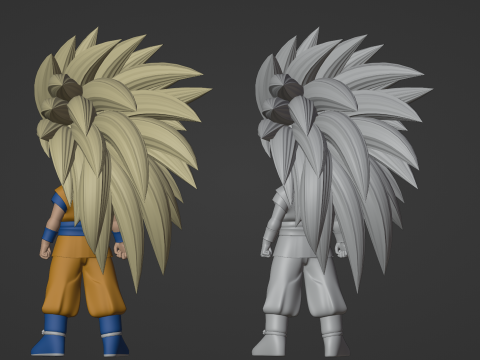 Goku Super Saiyan 3 - Dragonball Daima Modèle 3D