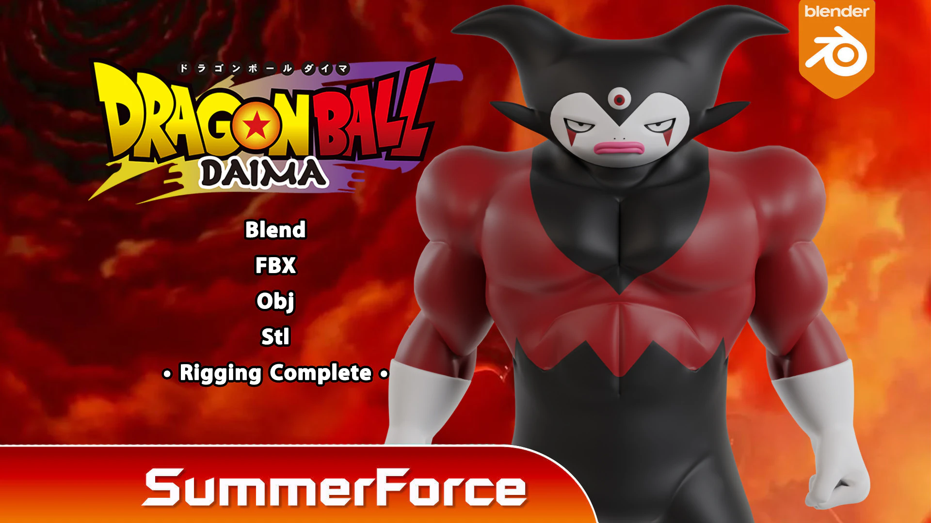 Supreme Demon King Gomah - Dragonball Daima 3D Model .c4d .max .obj .3ds .fbx .stl .blend 