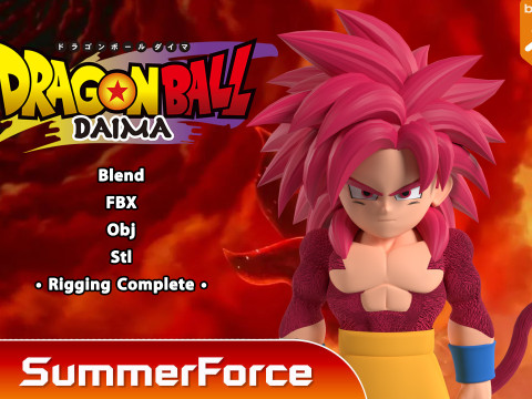 Goku Mini Super Saiyan 4 - Dragonball Daima 3D Model