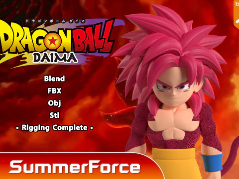Goku Mini Super Saiyajin 4 - Dragonball Daima Modelo 3D