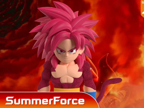 Goku Mini Super Saiyan 4 - Dragonball Daima 3D Model