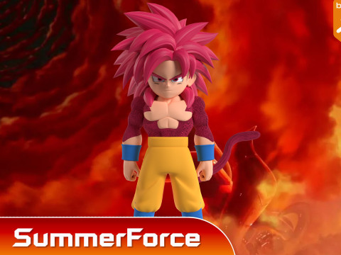 Goku Mini Super Saiyan 4 - Dragonball Daima Modelo 3D