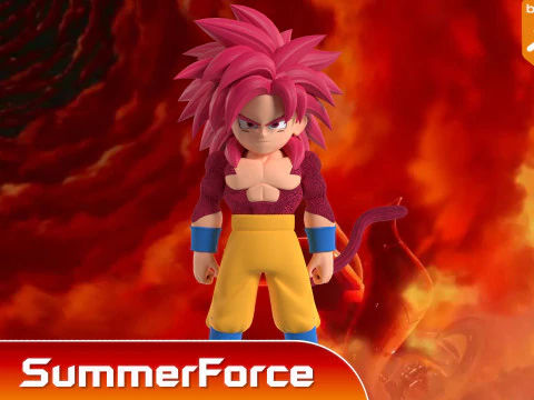 Goku Mini Super Saiyan 4 - Dragonball Daima 3D Model