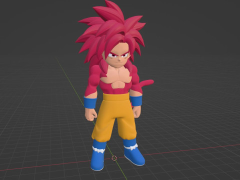 Goku Mini Super Saiyan 4 - Dragonball Daima Modelo 3D