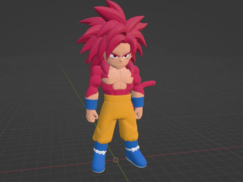 Goku Mini Super Saiyan 4 - Dragonball Daima 3D Model
