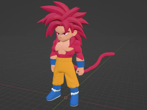 Goku Mini Super Saiyan 4 - Dragonball Daima 3D Model