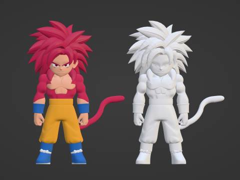 Goku Mini Super Saiyan 4 - Dragonball Daima Modelo 3D