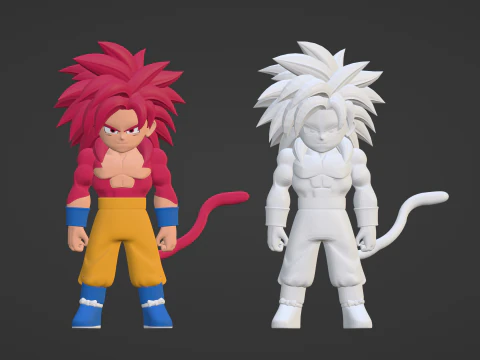 Goku Mini Super Saiyan 4 - Dragonball Daima 3D Model
