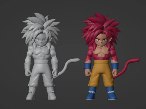 Goku Mini Super Saiyan 4 - Dragonball Daima Modelo 3D
