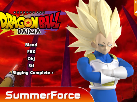 Vegeta Super Saiyan 3 - Dragonball Daima 3D Model