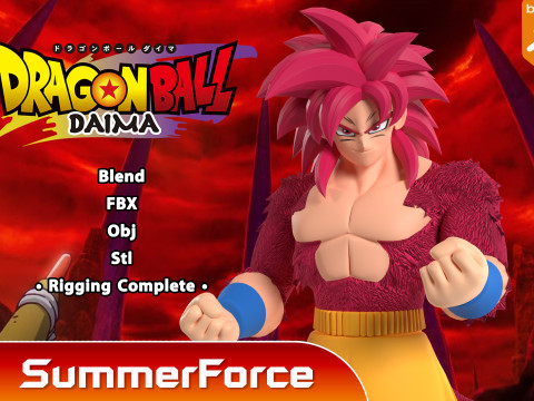 Goku Super Saiyan 4 - Dragonball Daima 3D Model