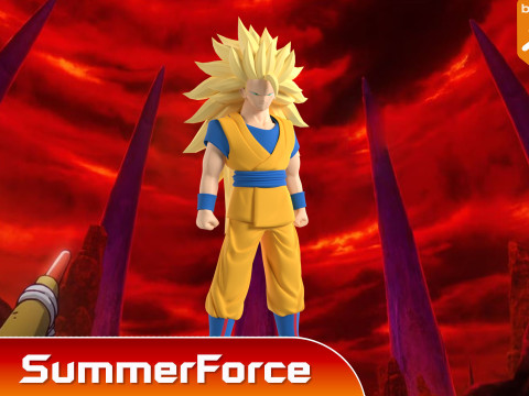 Goku Super Saiyan 3 - Dragonball Daima Modèle 3D