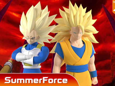 Goku Super Saiyajin 3 - Dragon Ball Daima Modelo 3D