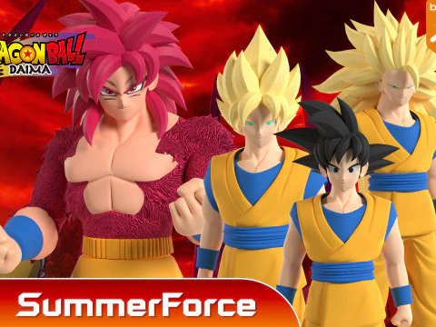 Goku Super Saiyajin 3 - Dragon Ball Daima Modelo 3D