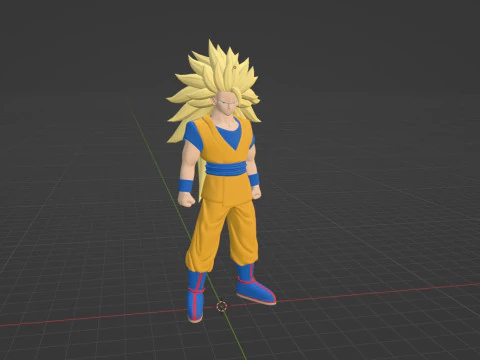 Goku Super Saiyajin 3 - Dragon Ball Daima Modelo 3D