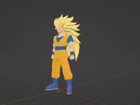 Goku Super Saiyajin 3 - Dragon Ball Daima Modelo 3D