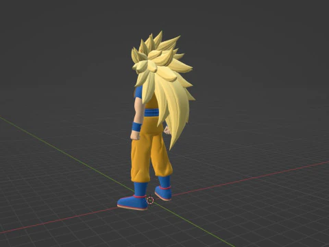 Goku Super Saiyajin 3 - Dragon Ball Daima Modelo 3D