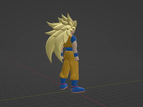 Goku Super Saiyajin 3 - Dragon Ball Daima Modelo 3D