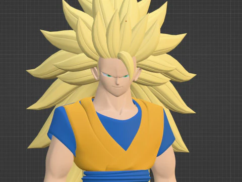 Goku Super Saiyajin 3 - Dragon Ball Daima Modelo 3D
