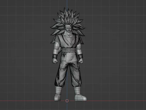 Goku Super Saiyajin 3 - Dragon Ball Daima Modelo 3D