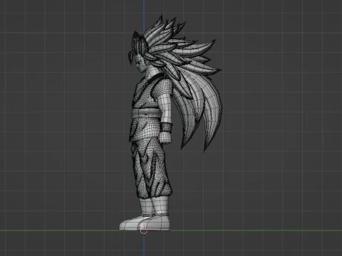 Goku Super Saiyajin 3 - Dragon Ball Daima Modelo 3D