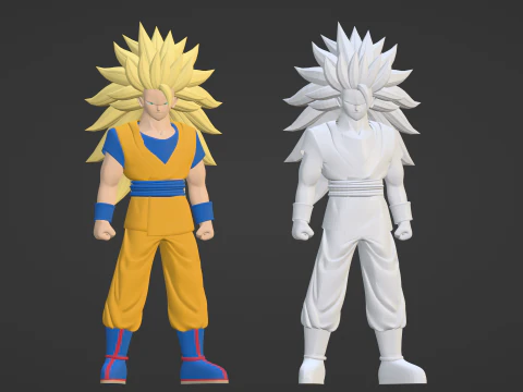 Goku Super Saiyajin 3 - Dragon Ball Daima Modelo 3D