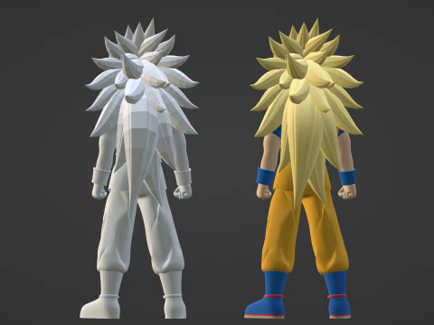 Goku Super Saiyajin 3 - Dragon Ball Daima Modelo 3D